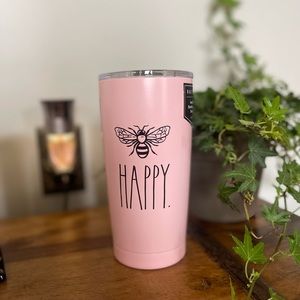 🐝 NWT Rae Dunn Tumbler  🐝 Be Happy 17 oz ♥️